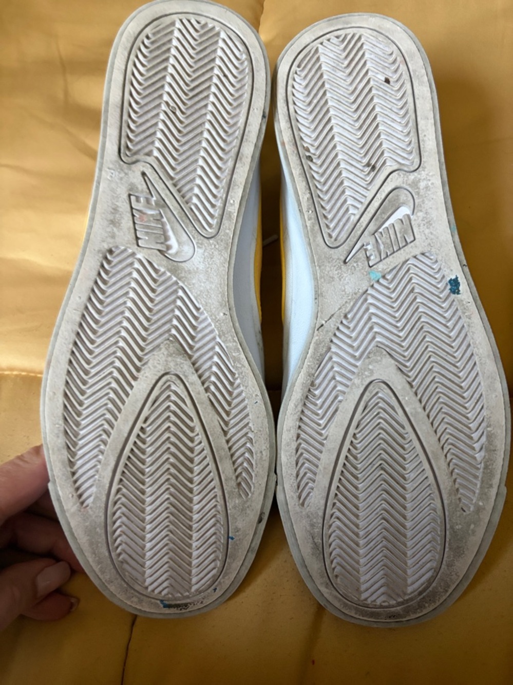 Nike White Canvas Sneakers with Yellow Swoosh Accent - Picture 6 of 7